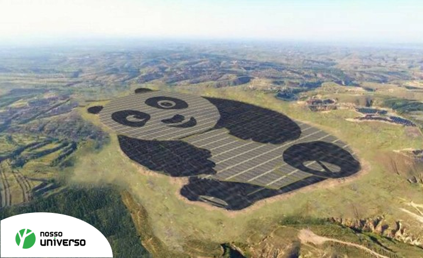China inaugura fazenda de energia solar em forma de panda